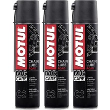 Motul C2+ Chain Lube Yol Motosiklet Zincir Yağı 400 ml – 3’lü Set