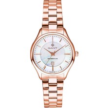 Gant Kadın Kol Saati Rose Gold Kordon Beyaz Kadran 33 mm Paslanmaz Çelik Mineral Cam 5 Atm