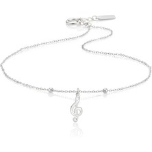 Mavili Gümüş Sol Anahtarı Gümüş Halhal - Gümüş