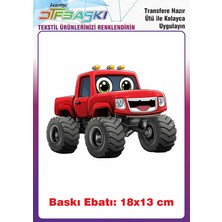 F17 Ajans Kırmızı Araba Ütü ile Yapışan Tişört Tekstil Baskı