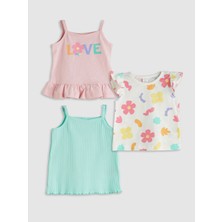 Lc Waikiki Yeni Sezon Çiçekli Kız Bebek Bluz 3'lü
