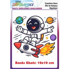 F17 Ajans Astronot Uzay Ütü ile Yapışan Tişört Tekstil Baskı