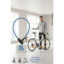 Sb Shopping Çelik Örgü Kablo Kilit 5mm 50 cm Bisiklet Kilidi Motosiklet Kilidi Eşya Garaj Kilidi