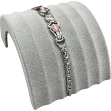 Megass Dekor Süet Kumaş Gri Renk 14 /11 cm Bileklik Künye Standi