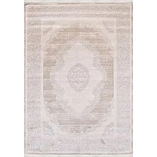 Husum Klasik Göbekli Bej Viskon ve Akrilik Makine Halısı