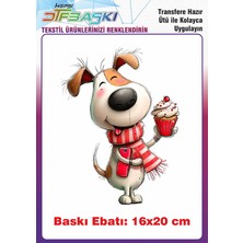 F17 Ajans Sevimli Köpek Ütü ile Yapışan Tişört Tekstil Baskı