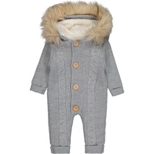 Beybek Kapşonlu 3-12 Ay Tulum - Gri 3-6 Ay