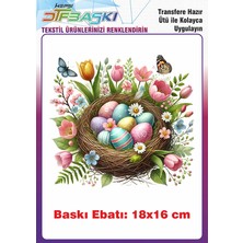 F17 Ajans Paskalya Temalı Ütü ile Yapışan Tişört Tekstil Baskı