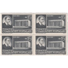 Lidya Koleksiyon Anıtkabir'in Açılışı 15 Kuruş 4'lü Blok Pul - 1953