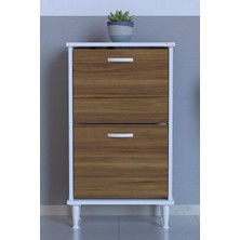 Lina Vella Home Luna Ayaklı Kapı Önü 52 x 90 x 26 Cm’ Lik 2 Düşer Kapak 4 Göz Bölmeli Ayakkabılık