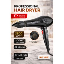 Dearling 2500W Profesyonel Iyonik Fön Makinesi | 2 Isı ve Hız Ayarı | 2 Yıl Garantili | Turuncu Canlılık????