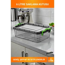 Letsii 6 Litre Istiflenebilir Şeffaf Klipsli Kapaklı Bpa Free Sığ Saklama Düzenleyici Kutu