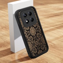 HONTINGA Xiaomi Redmi Note 14 Pro Plus ile Uyumlu Kılıfı Düşüme Önleyici Basitlik Anti Düşme Kamera Korumali Süslü Desen Siyah Desen Yumuşak Silikon Telefon Kılıfı K2-0255