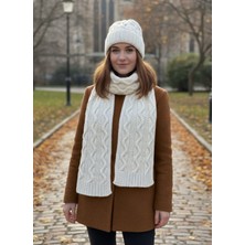 Derikem Kadın Yün Kışlık Şık Örme Bere ve Atkı Ikili Set Takım