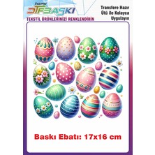 F17 Ajans Paskalya Temalı Ütü ile Yapışan Tişört Tekstil Baskı