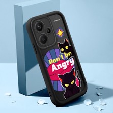 HONTINGA Xiaomi Redmi Note 13 Pro Plus ile Uyumlu Kılıfı Düşüme Önleyici Basitlik Anti Düşme Kamera Korumali Kedi Siyah Desen Yumuşak Silikon Telefon Kılıfı K2-0074