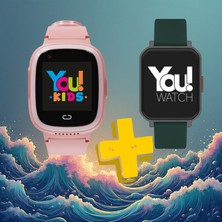 You Watch Akıllı Çocuk Saati KN8100 P + Yetişkin Akıllı Saat Hediye