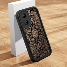 HONTINGA Xiaomi Redmi 13C ile Uyumlu Kılıfı Düşüme Önleyici Basitlik Anti Düşme Kamera Korumali Süslü Desen Siyah Desen Yumuşak Silikon Telefon Kılıfı K2-0255