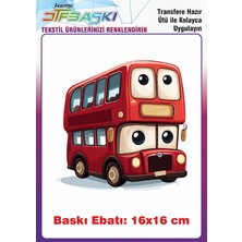 F17 Ajans Çift Katlı Otobüs Ütü ile Yapışan Tişört Tekstil Baskı