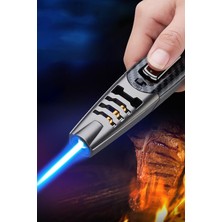 Gampus Mavi Alev Yüksek Isı Jet Rüzgar Çakmak Yeni Nesil Lüx Alev Çakmak Kamp Mangal Çakmağı Pürmüz