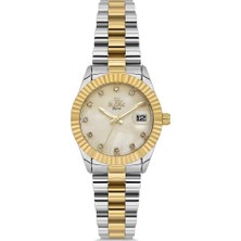 Platin Pierre HDS-PL-1261LA-D4 Minimal Takvimli Sedef Kadran Kadın Kol Saati