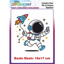 F17 Ajans Astronot Uzay Ütü ile Yapışan Tişört Tekstil Baskı