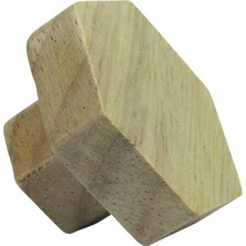 Naturel Dekor Ahşap Altıgen Kesim Kulp, Dolap Çekmece Kulpu 1 Adet, Bambu, Hasır, Iskandinav, Bohem, Modern