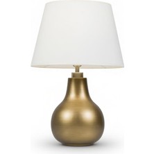 Bahar Aydınlatma Vera Krem Başlıklı Eskitme Gold Modern Abajur