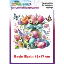 F17 Ajans Paskalya Temalı Ütü ile Yapışan Tişört Tekstil Baskı