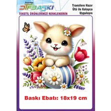 F17 Ajans Paskalya Temalı Ütü ile Yapışan Tişört Tekstil Baskı