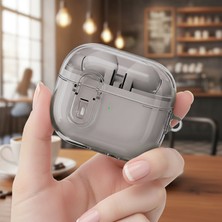 Caseonn Samsung Galaxy Buds 3 Pro Kılıf Güvenli Kilitli Koruma Kılıfı Füme