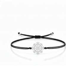 Mavili Gümüş Kartanesi Ipli Gümüş Bileklik - Gümüş