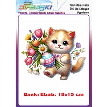 F17 Ajans Paskalya Temalı Ütü ile Yapışan Tişört Tekstil Baskı