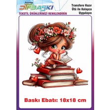 F17 Ajans Sevimli Kız Çocuğu Ütü ile Yapışan Tişört Tekstil Baskı