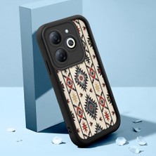 HONTINGA Infinix Smart 8 ile Uyumlu Kılıfı Düşüme Önleyici Basitlik Anti Düşme Kamera Korumali Süslü Desen Siyah Desen Yumuşak Silikon Telefon Kılıfı K2-0255