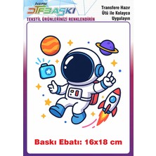 F17 Ajans Astronot Uzay Ütü ile Yapışan Tişört Tekstil Baskı