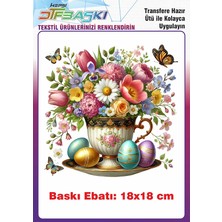 F17 Ajans Paskalya Temalı Ütü ile Yapışan Tişört Tekstil Baskı