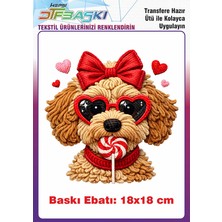 F17 Ajans Örgü Görünümlü Köpek Ütü ile Yapışan Tişört Tekstil Baskı