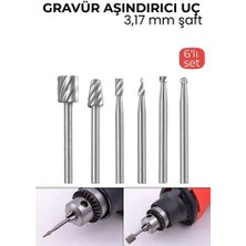 Sb Shopping 6’lı Karbür Gravür ve Taşlama Uç Seti – 3.17MM Şaft Profesyonel Oyma ve Aşındırma Seti