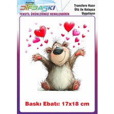 F17 Ajans Sevimli Ayıcık Ütü ile Yapışan Tişört Tekstil Baskı