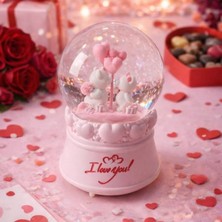 Uretti - Okay 5711 3486 Romantic Love Bear Işıklı ve Müzikli Kar Küresi / 80 cc