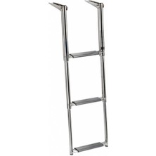 Lhr Teleskopik Krom Tekne Merdiveni 3 Basamaklı, Boy 85CM