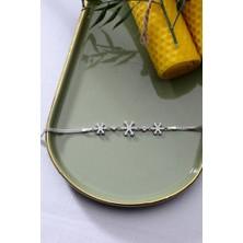 Innuendo 925 Ayar Gümüş Üçlü Kar Taneli Bileklik