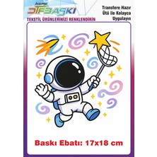 F17 Ajans Astronot Uzay Ütü ile Yapışan Tişört Tekstil Baskı
