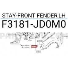 TŞT Nissan Qashqai Ön Çamurluk Braketi Sol 2007  (Oem No:  F3181JD0M0)