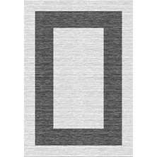 Norhalne Çerçeveli Gri Triko Akrilik Pamuk Atkılı Makine Halısı