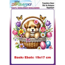 F17 Ajans Paskalya Temalı Ütü ile Yapışan Tişört Tekstil Baskı