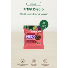 Fitfit Disc’o Hurma Fındık Kakao | Doğal Enerji Diski | Rafine Şekersiz & Katkısız 20 gr x 3 Adet
