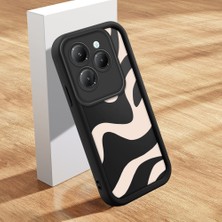 HONTINGA Infinix Hot 40 ile Uyumlu Kılıfı Düşüme Önleyici Basitlik Anti Düşme Kamera Korumali Su Dalgası Deseni Siyah Desen Yumuşak Silikon Telefon Kılıfı K2-0059