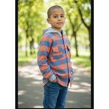 Gala Stil Gala Çizgili Kapüşonlu Unisex Çocuk Gömlek